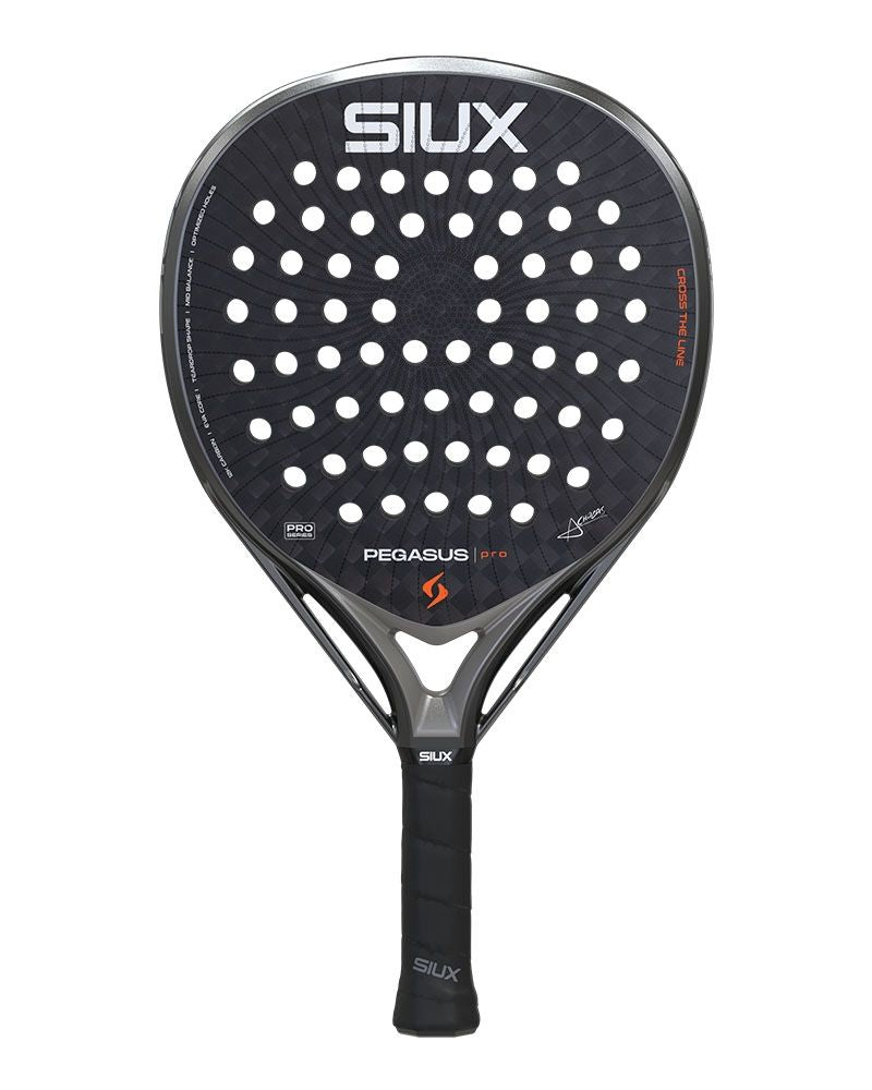 Vooraanzicht Siux Pegasus Pro 2026 Storm Grey | Professioneel padelracket met 12K Carbon