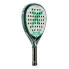 Schuin vooraanzicht Drop Shot Furia Attack 1.0 2025 padelracket – traanvorm met 18K Carbon, EVA Pro-kern en trillingsdemping.