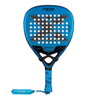 Vooraanzicht Nox EA10 Ventus Attack 12K Xtreme 2026 – Edu Alonso Edition. Diamantvormig padelracket met 12K Carbon, Multilayer Black EVA-kern en 3D-Rough Surface voor krachtig aanvallend spel.