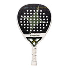 Vooraanzicht StarVie Triton Balance+ 2026 padelracket – diamantvorm met 18K Carbon Hybrid, M-EVA Balance en ruwe Spin Boost-afwerking.
