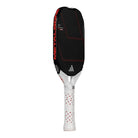 Schuin vooraanzicht Adidas Metalbone LP 2025 pickleballracket – verlengd model met verstelbaar gewicht, 16 mm dikte en gestructureerd oppervlak voor spin en controle.