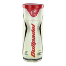 Een tube Bullpadel Premium Pro padel ballen met 3 ballen erin. De tube is wit met rode accenten.