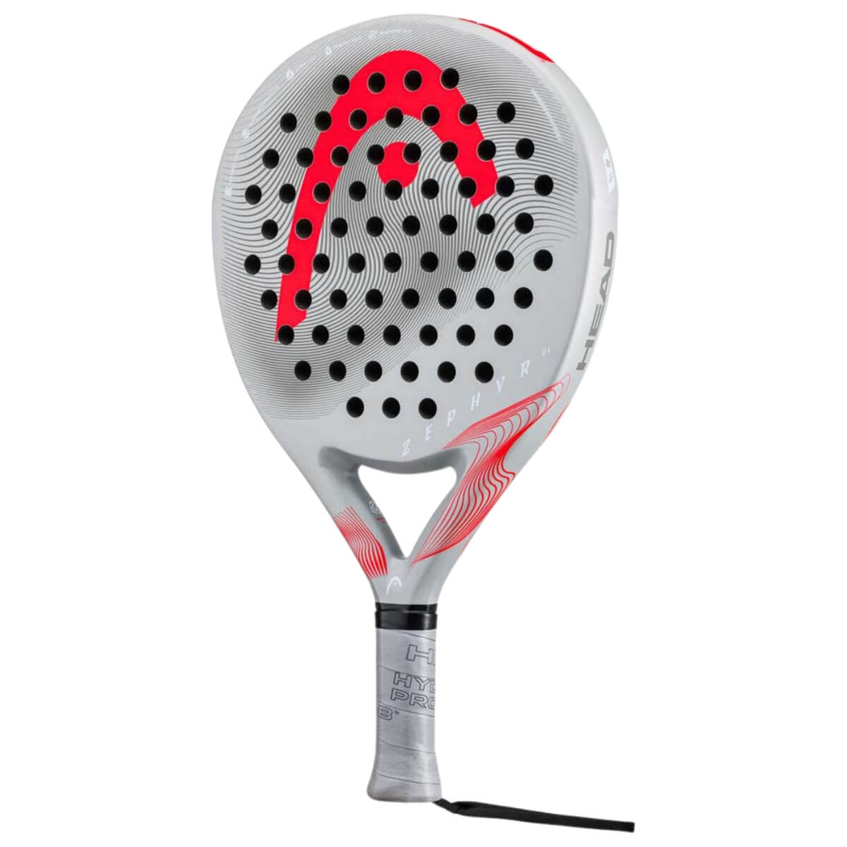 Head Zephur UL grey red padel racket zijaanzicht