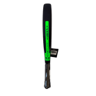 Zwart padel racket met groen aap logo Mono Fuerte Green zijaanzicht