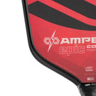 Selkirk Amped Control Epic pickleball paddle rood met zwart logo close-up van het slagoppervlak