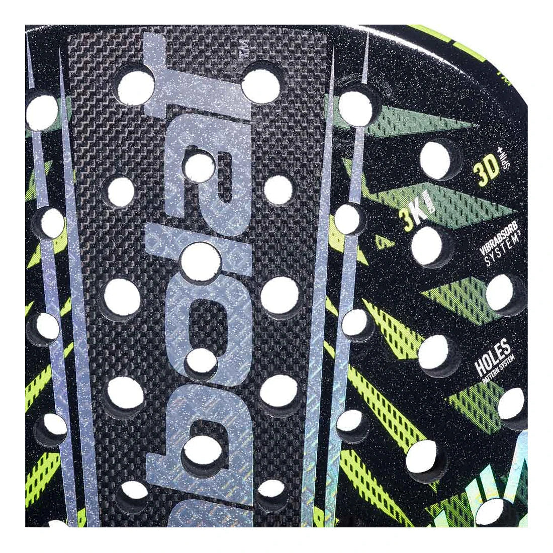 Detail slagoppervlak Babolat Counter Viper – Controle & Power Padelracket | 3K Carbon