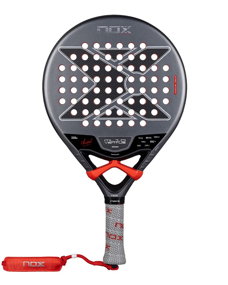Vooraanzicht Nox ML10 Ventus Control 3K 2026 – Miguel Lamperti Edition. Rond padelracket met 3K Carbon, HR3 EVA-kern en Dual Spin-oppervlak voor maximale controle en precisie.