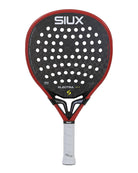 Vooraanzicht Siux Electra Pro 2026 Fire Red: druppelvormig zwart racket met een rode rand.