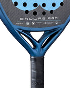 Detail kader Wilson Endure Pro V1 Azul Momo González: rond controle-padelracket met 3K carbon, Control Foam-kern en lage balans (260 mm).